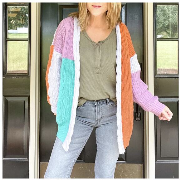 Colorblock Cardigan` - Picture 2 of 3